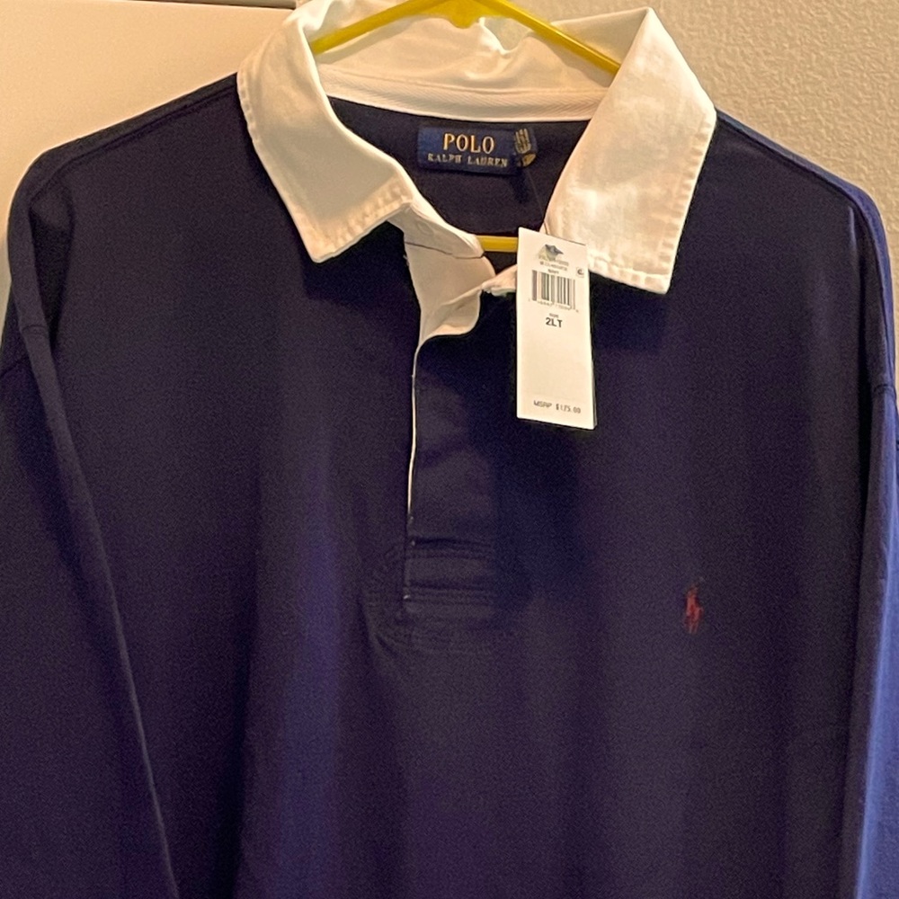 RALPH LAUREN POLO 2XL TALL. NAVY LONG SLEEVE. BRAND NEW WITH TAGS. NEVER WORN.